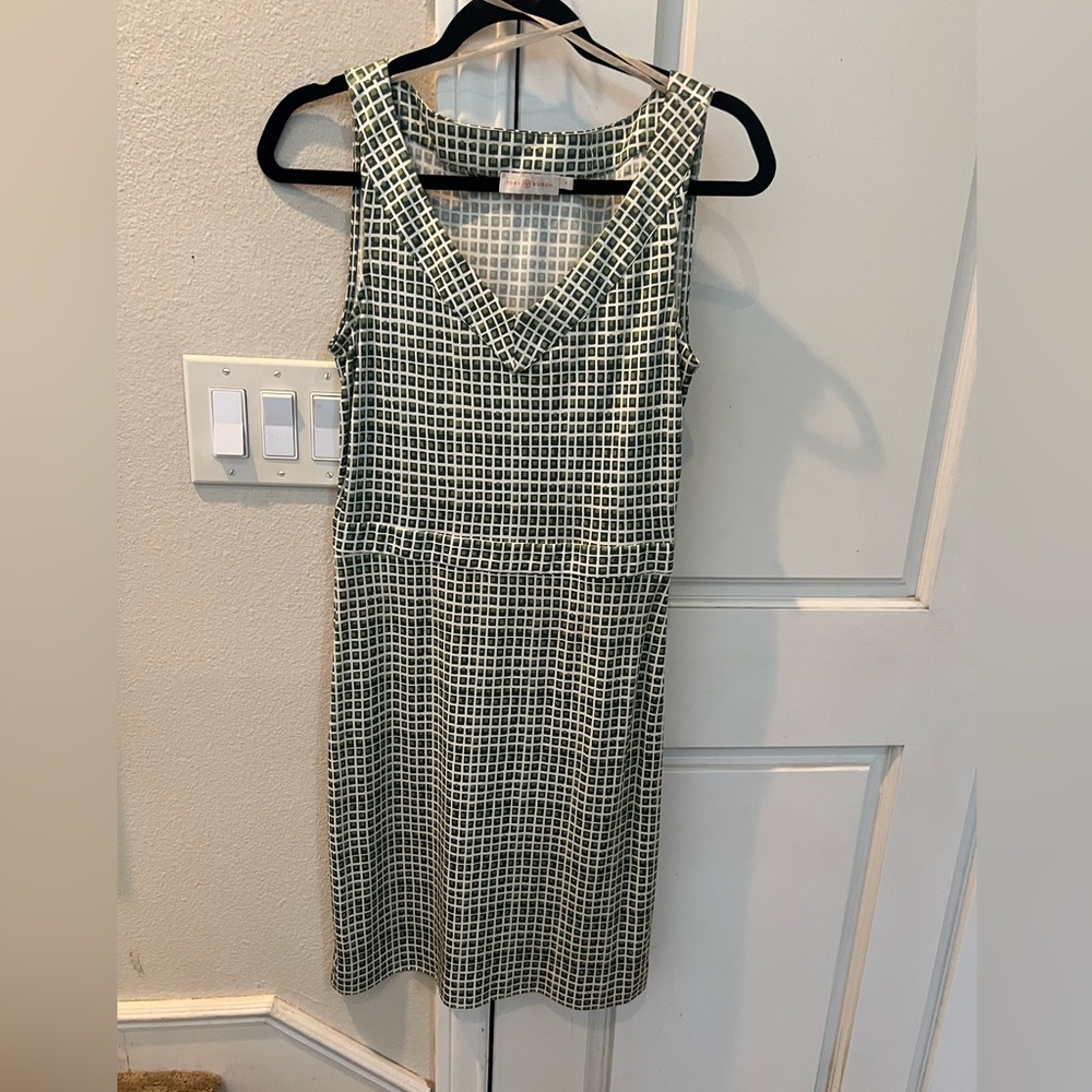 Tory Burch green silk sheath dress
